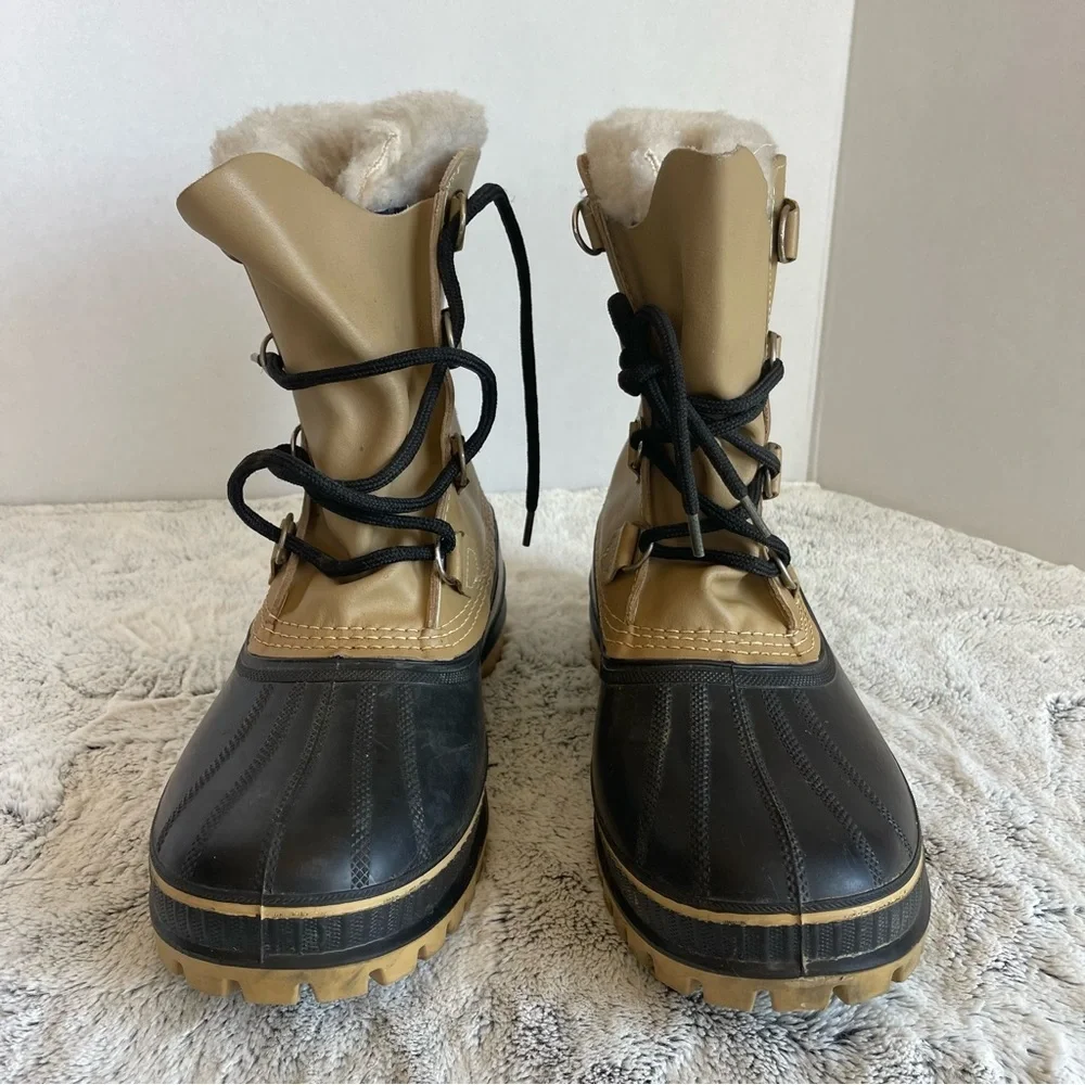 Vintage SOREL Buffalo Boots Mens 11 43 Brown Leather Wool Lined Snow Canada